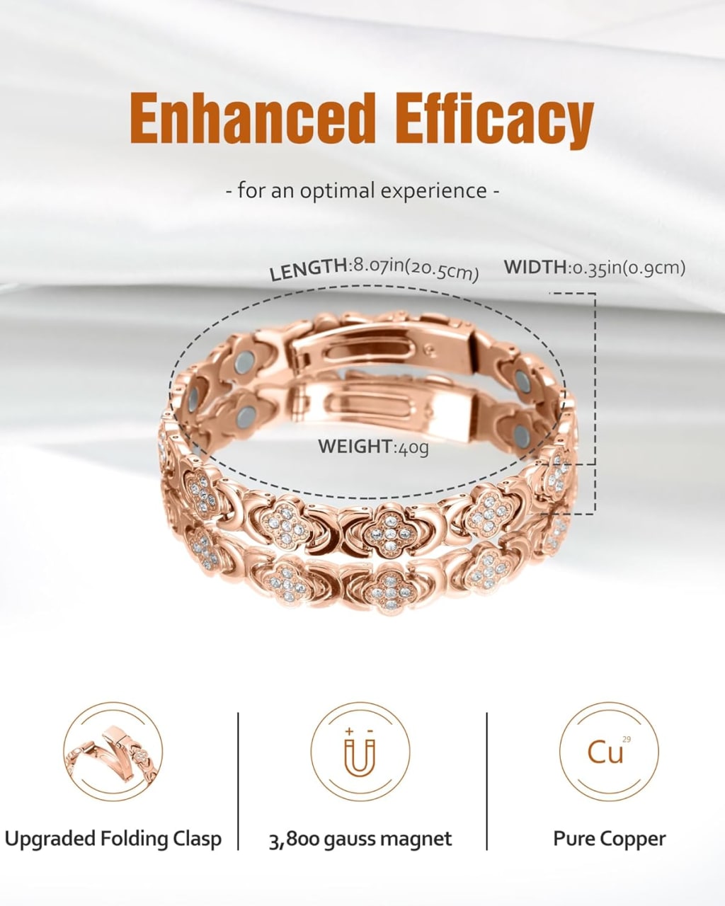 Copper magnetic bracelet for Women