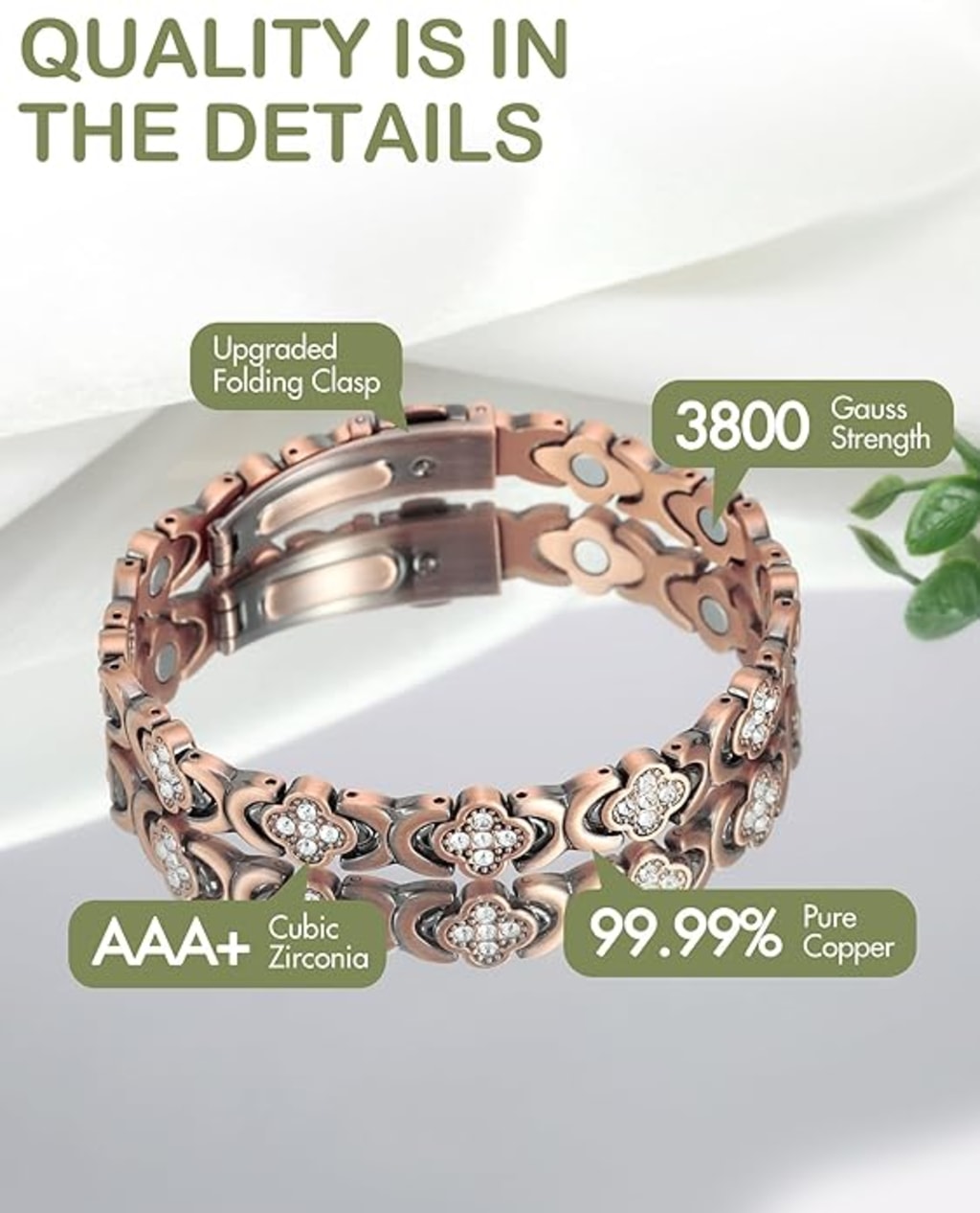 Copper magnetic bracelet for Women